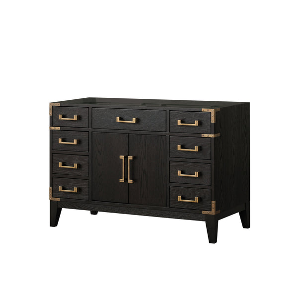 English Elm Black Oak Single Bath Vanity - 48" Modern Design With Soft-Close Drawers & Ample Storage Space B2731P260921