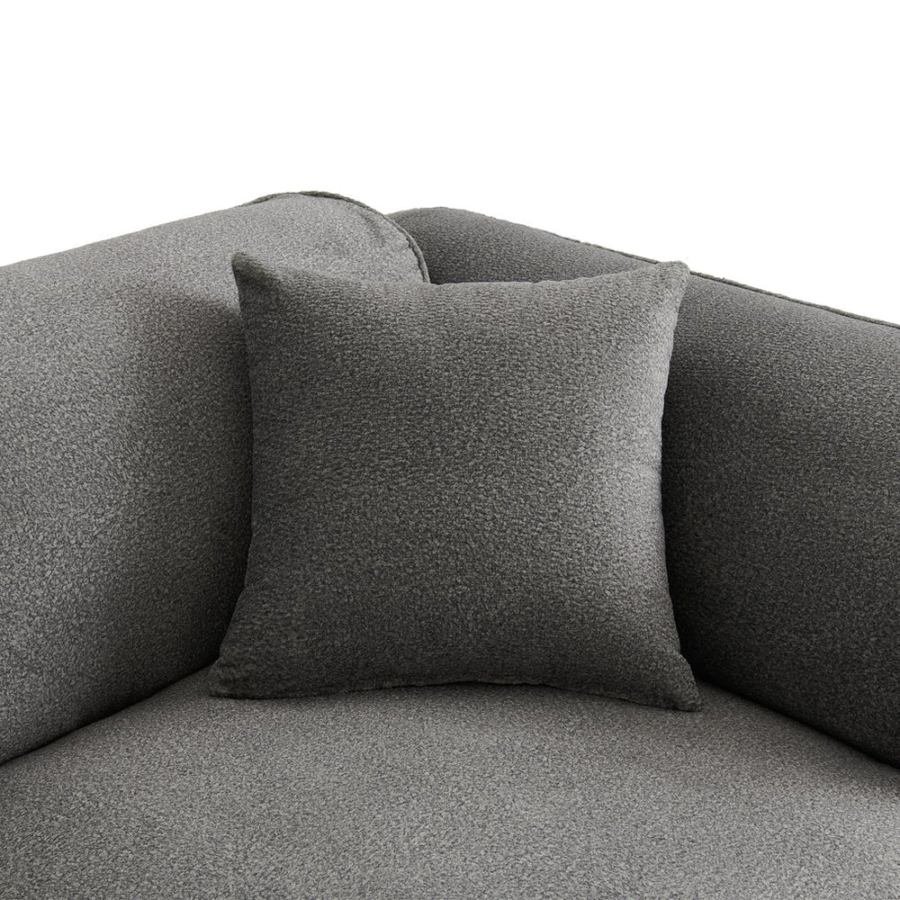 English Elm U_Style Plush velvet 4-seater sofa with sponge-spring seats, removable back cushions, modern comfort and style Gray WY000450AAE