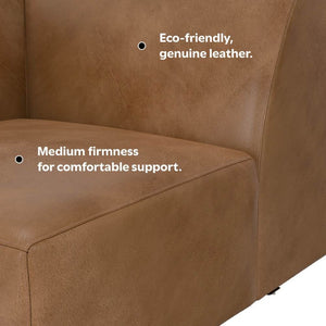 English Elm Rex Corner Sofa Module - Luxurious Caramel Brown Leather Seating For Modern Homes & Custom Comfort B136P199220-GIGA