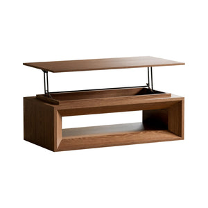 English Elm 43.3'' Wood Veneer Lift Top Coffee Table with Hidden Storage for Living Room Walnut W1435P453255