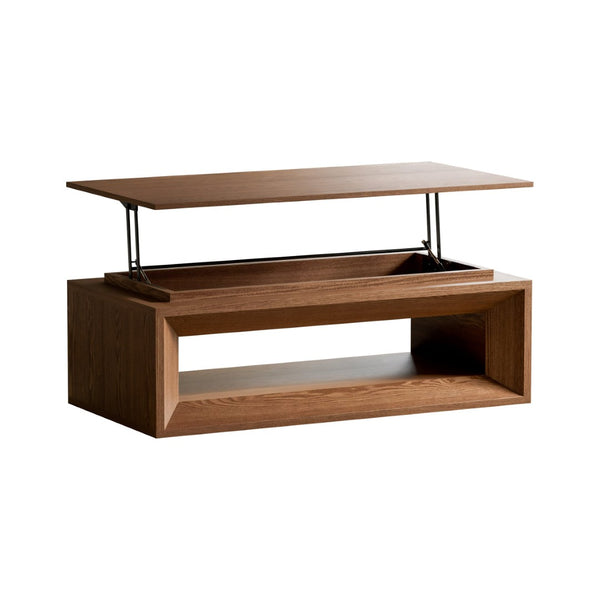 English Elm 43.3'' Wood Veneer Lift Top Coffee Table with Hidden Storage for Living Room Walnut W1435P453255