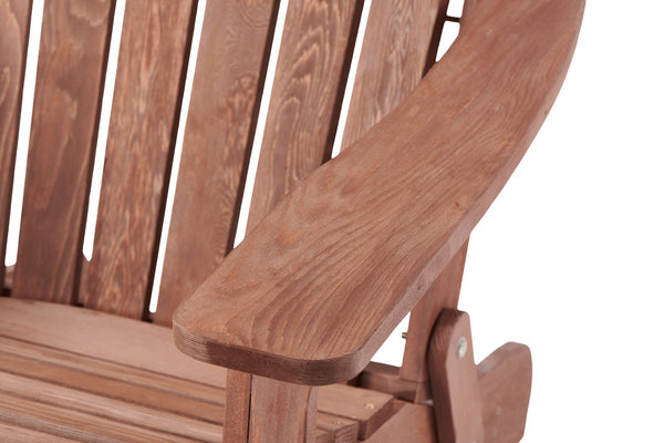 English Elm Oversize Hemlock Wood Folding Adirondack Chair Foldable Patio Seat for Outdoor Decks D720094424