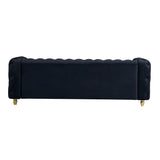 English Elm 86'' W Luxury Modern Tufted Sofa With 2 Piece s Of Toss Pillows For Living Room ,Bedroom,Black Color