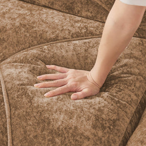 English Elm U-shaped Modular Cloud Sofa Tufted Velvet High Density Foam for Home Theater Lounge W714S01599