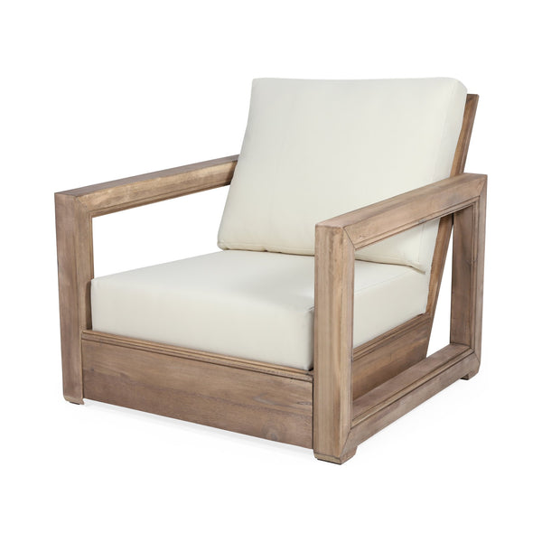 English Elm Christopher Knight Home® - WESTCHESTER Acacia Wood Floor Club Chair Brown — Slatted Back & Seat, Durable Outdoor Patio Seating 67306.00BBGE