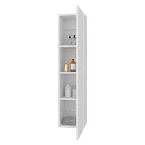 English Elm Cale Open Four Shelf Wall Cabinet Slim White Melamine Bathroom Storage Unit B097P474254