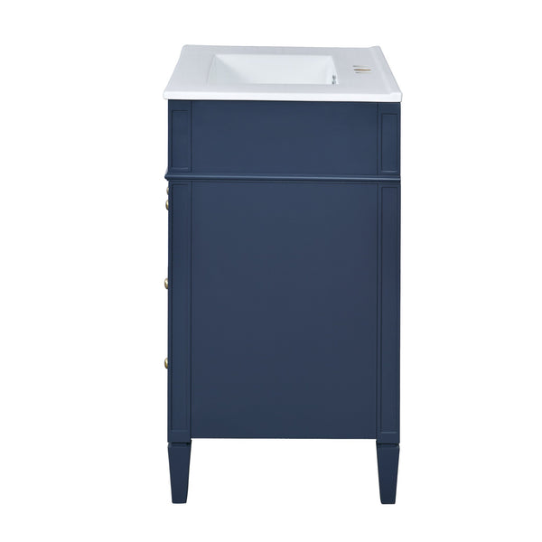 English Elm 30'' Modern Bathroom Vanity With Ceramic Sink, Stylish Storage, 2 Drawers & Tip-Out For Organization N710P250194C