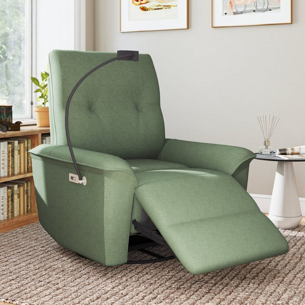 English Elm 270° Swivel Power Recliner Velvet Glider Rocker with Usb Ports for Living Room Dark Green W1028S00059
