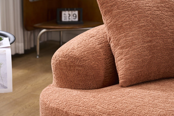 English Elm Ly-025s Chenille Curved Loveseat Compact Sofa with Spring Support for Small Spaces W2231P495049