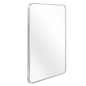 English Elm 30x40 Inch Metal Framed Rectangular Bathroom Mirror 4mm HD Glass Shatterproof Film Modern Design Silver W2203P303038