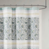 Madison Park Dawn Cottage/Country Cotton Shower Curtain MP70-2493 Aqua