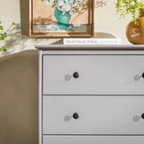 4-Drawer Solid Wood Dresser BR4DDRGY-T Grey BR4DDRGY-T Walker Edison