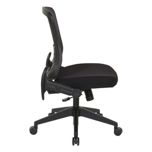 OSP Home Furnishings Dark Air Grid Mesh Back Manager Chair with Lumbar Support and Ergonomic Synchro Tilt Control 515-F37N1F2