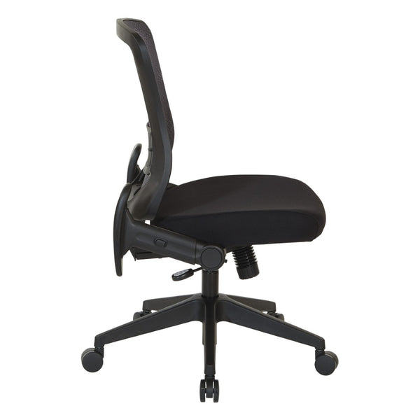 OSP Home Furnishings Dark Air Grid Mesh Back Manager Chair with Lumbar Support and Ergonomic Synchro Tilt Control 515-F37N1F2