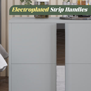 English Elm Modern Two Drawer Nightstand with Slim Metal Legs and Mirrored Bar Handles for Bedroom Grey W5271P416539