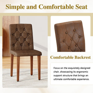 English Elm Table and Chair Set Walnut Round Dining for Four with Tufted Suede Seats W1151S04853