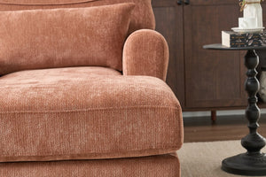 English Elm Modern Chaise Lounge with Plush High-Resilience Cushion and Solid Wood Frame for Durable Comfort Orange W2120P296385