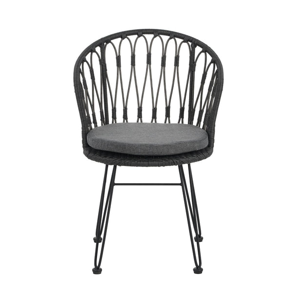 English Elm 7 Piece Outdoor Dining Set Acacia Wood Table Pe Rattan Chairs Patio Backyard N762S000014AAE