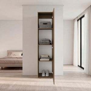 English Elm Home Freestanding Tall Mirrored Cabinet with Four Interior Shelves for Bedroom Bath B200P465731