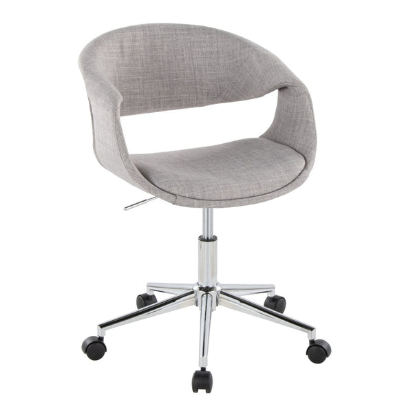 English Elm Task Chair with Chrome Five Star Base Grey Fabric Seat for Modern Home Office Use B202P474178