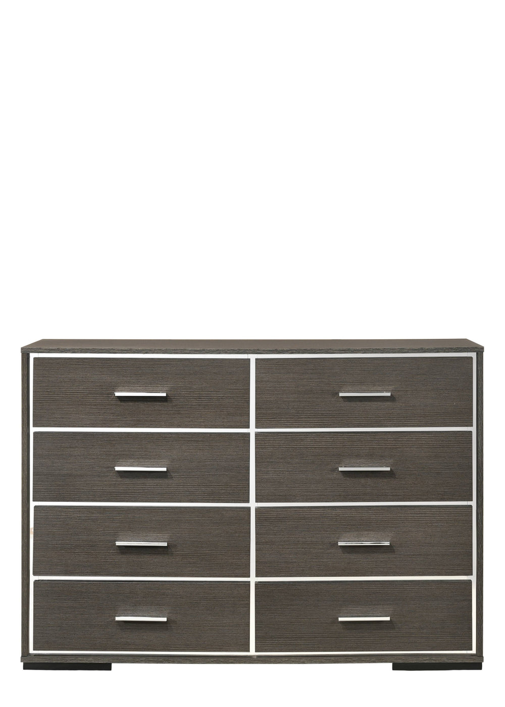 English Elm Escher Eight-Drawer Modern Oak-Style Dresser with Soft-Close Glides, Dovetail Construction, Dust-Proof Gray,Oak 60 L x 20 W x 44 H B2726P261877