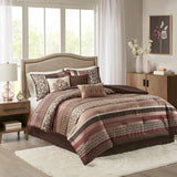 Madison Park Princeton Traditional 7 Piece Comforter Set MP10-699 Red