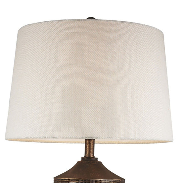 English Elm 30" Tall Polyresin Table Lamp "Kayan" - Rustic Bronze Finish, Soft Glow For Elegant Home Decor B072116207