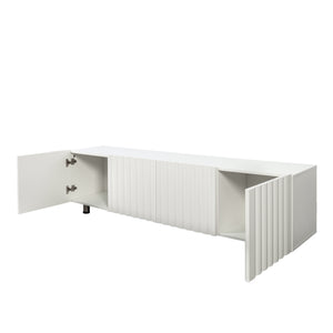 English Elm TV Industrial Farmhouse Stand with Metal Frame and Open Shelves for Large TVs, Durable Storage Unit W331S00184 W331S00184