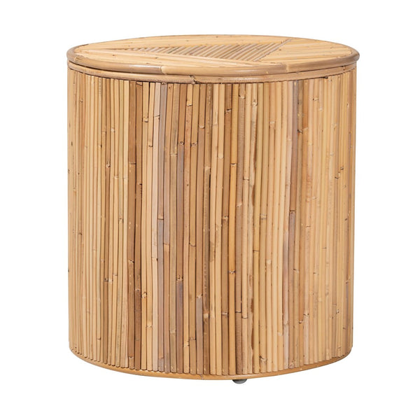 English Elm Bohemian Rattan Panel Acacia Wood Console Table with Open Shelf for Entryway B2750P420402