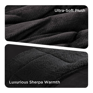 English Elm 4-piece King Sherpa Reverse Comforter Set with Hypoallergenic Fill for Bold Bedrooms B035P408272