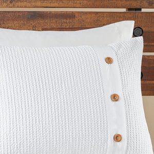 JLA Home Madison Park - 3 Cotton Waffle Weave Duvet Set with Wood Button Closure, OEKO‑TEX, Breathable 100% Cotton, Easy Care MP12-5626