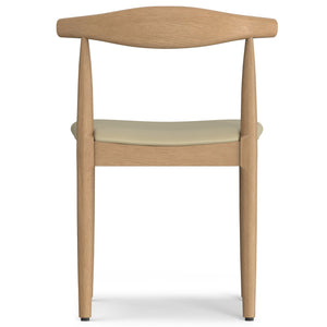 English Elm Molly Mid-Century Dining Chair Set of 2 – Beech Wood Frame, Cream Vegan Leather, Ergonomic Bent Backrest B136P266914