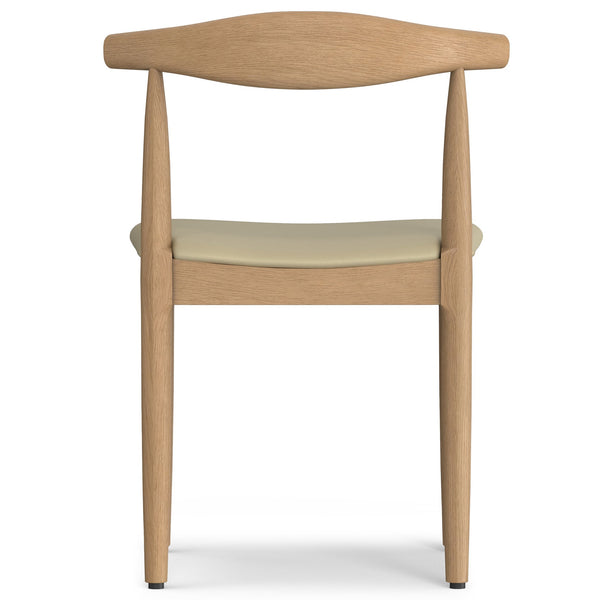 English Elm Molly Mid-Century Dining Chair Set of 2 – Beech Wood Frame, Cream Vegan Leather, Ergonomic Bent Backrest B136P266914