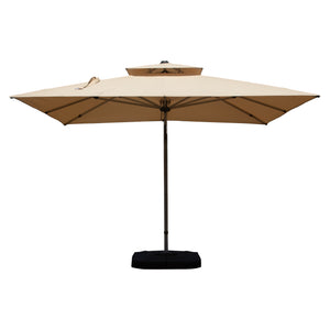 English Elm 9 9 ft Aluminum Cantilever Patio Umbrella with Tilt, Hydraulic Lift, UPF50+ Canopy, Rustproof Frame Beige W1859P337891