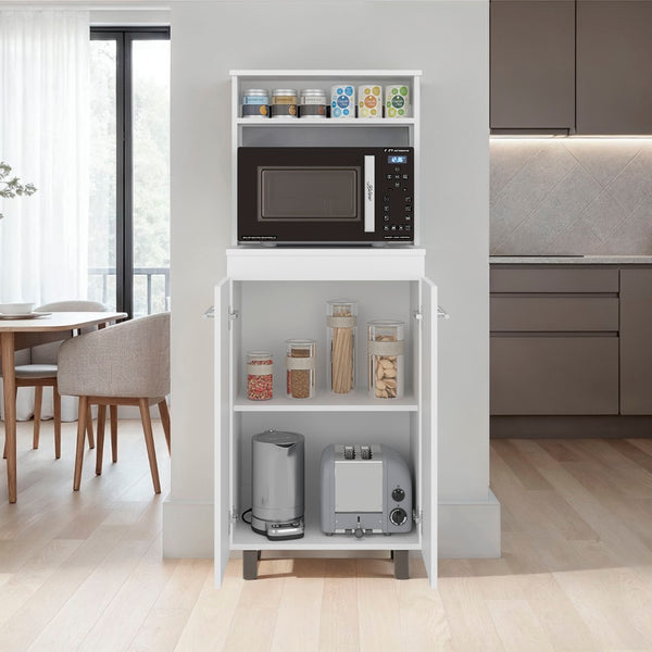 English Elm So- Hi Melamine Wall Cabinet Single Door Slim Storage for Kitchen or Laundry Room B128P485399