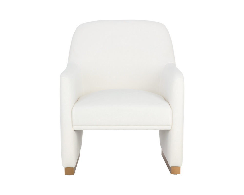 Sunpan Jaime Lounge Chair - Elegant Upholstered Seating with Gold Stainless Steel Base for Stylish Spaces Fior Vanilla