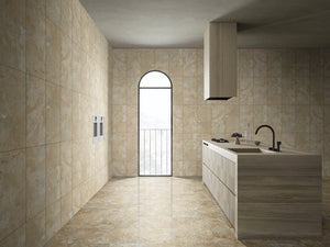 English Elm 12*24 Gold Beige Yellow Natural Marble Tiles - Fs Textured 3D Fluted Design For Elegant Walls W1696104352