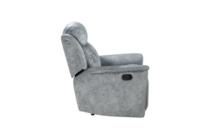 English Elm Mariana Silver Gray Fabric Recliner Chair with Glider, Pocket Coil Seat, Pillow-Top Arms & Cenro Mechanism B2726P250940