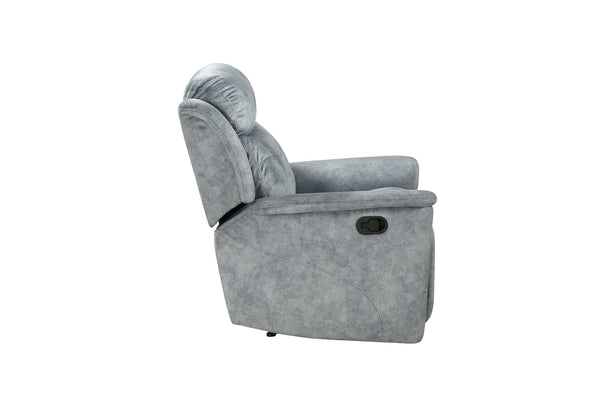 English Elm Mariana Silver Gray Fabric Recliner Chair with Glider, Pocket Coil Seat, Pillow-Top Arms & Cenro Mechanism B2726P250940
