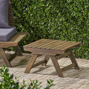 English Elm Christopher Knight Home® - SEDONA Acacia Wood Side Table with Open Slat Top for Outdoor Living Durable Weather-Resistant Accent Grey 23.75 L x 23.75 W x 7.25 H 63747.00DGRY