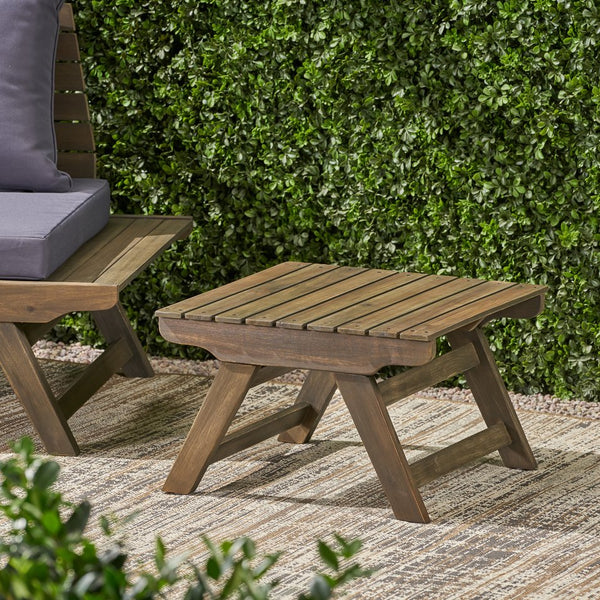 English Elm Christopher Knight Home® - SEDONA Acacia Wood Side Table with Open Slat Top for Outdoor Living Durable Weather-Resistant Accent Grey 23.75 L x 23.75 W x 7.25 H 63747.00DGRY