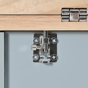 English Elm K&K Kitchen Island with Foldable Countertop, Spacious Mobile Storage Cart, Soft-Close Doors, Durable Rubberwood Top and Locking Wheels Grey-Blue N707P173036G