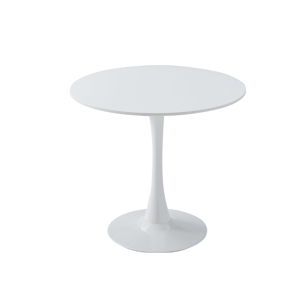 English Elm Black Round Mdf Dining Table Tulip Iron Base Mid Century Modern Small Spaces White W3590P439217
