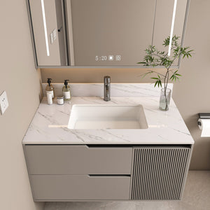 English Elm 37 Inch Marble Vanity Top - Elegant Bianco Carrara With Undermount Sink & 4" Backsplash For Style W2700P194074