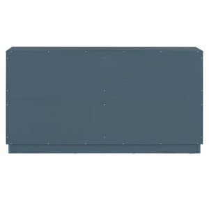 English Elm TREXM Elegant Sideboard Buffet Cabinet with Adjustable Shelves, Spacious Storage, Silver Handles, 60" Antique Blue N715P192557M