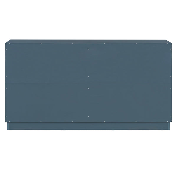 English Elm TREXM Elegant Sideboard Buffet Cabinet with Adjustable Shelves, Spacious Storage, Silver Handles, 60" Antique Blue N715P192557M