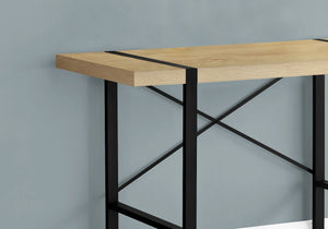 English Elm Computer Desk - Stylish Natural Laminate With Black Metal Frame, Perfect For Home Office & Study B2710P219880