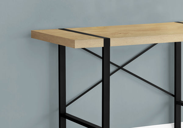 English Elm Computer Desk - Stylish Natural Laminate With Black Metal Frame, Perfect For Home Office & Study B2710P219880