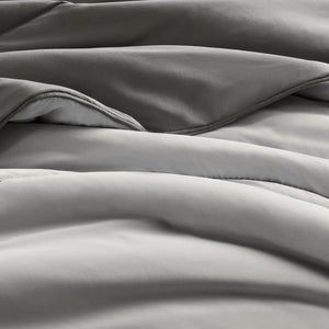 English Elm 1-piece Reversible Tencel Fill Comforter with Sculptural Weave for Full Queen Beds Gray B035P408277