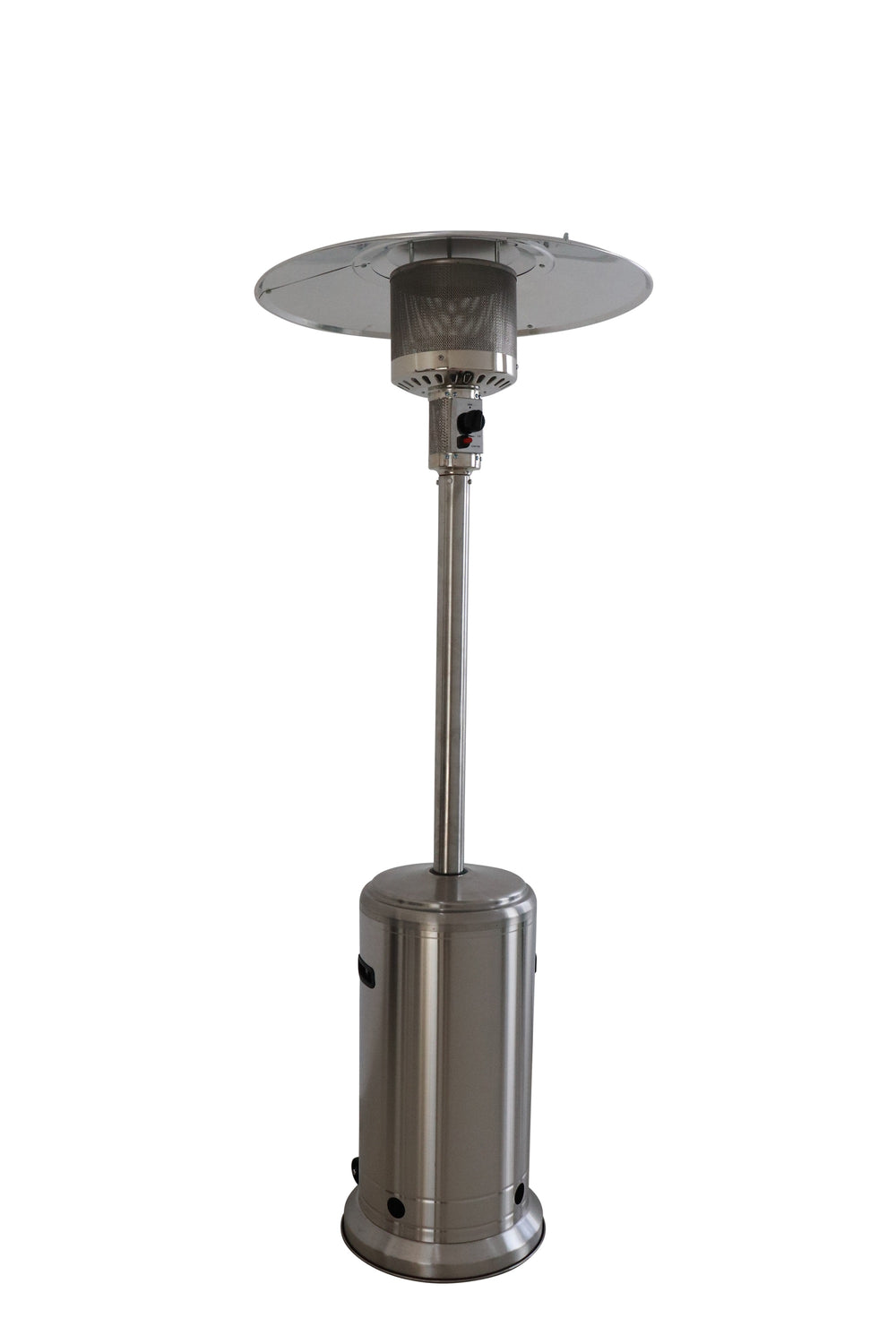 English Elm 46,000 BTU Standing Patio Heater Steel Gray – 14ft Radius, 200 sqft Heat, Quiet, Tip-Off Safety, Wheels B120P218102